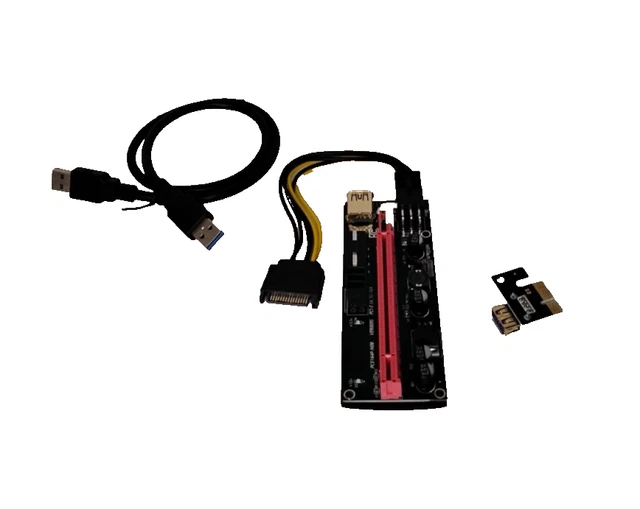 Usb Gpu Riser PCI-E 1X TO 16x Powered Riser Adapter Kit – SATA/USB 3.0 GPU Extension ...