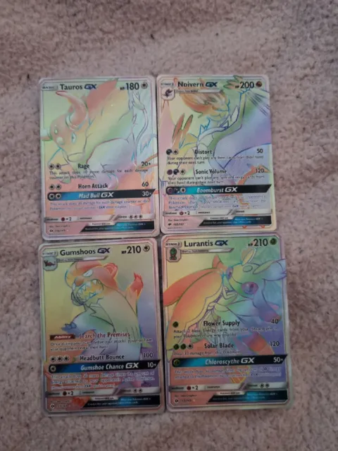 Pokemon card bundle rainbow rare GX x4