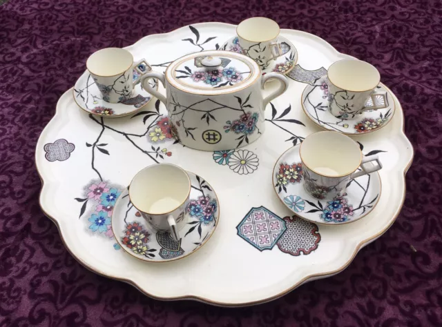 Outstanding Powell Bishop & Stonier MIKADO Aesthetic Movement Tea Set & Tray