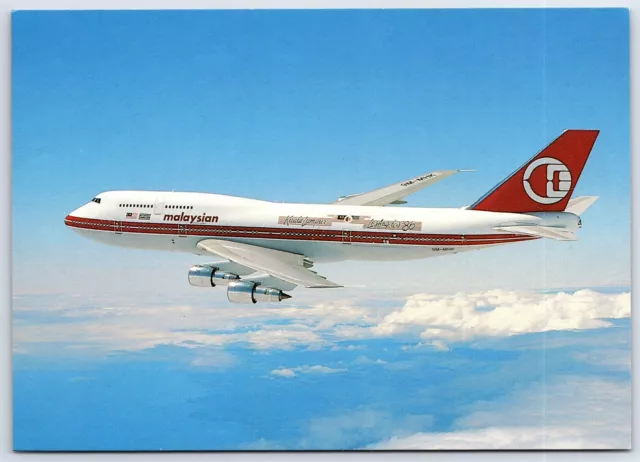 Aviation Postcard MAS Malaysia Airlines System Boeing 747-3H6 Moskal Card EZ4