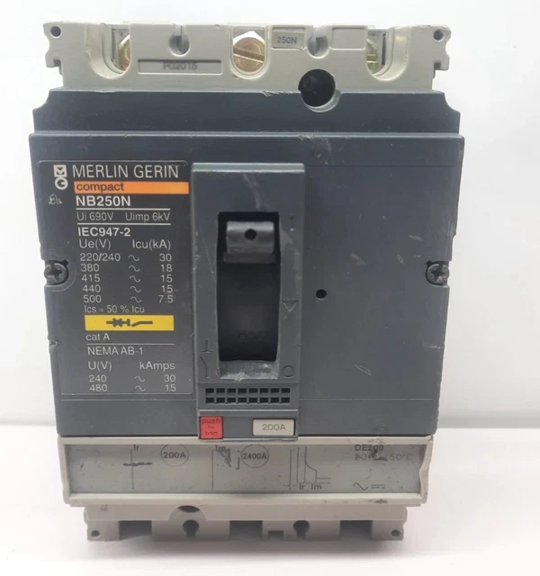 Merlin Gerin Nb250N Compact 3 Pole 200 Amps Circuit Breaker Merlin Gerin Nb250N Compact 3 Pole 200 Amps Circuit Breaker