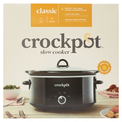 7-Quart Manual Slow Cooker, Black, Crock-Pot Stoneware Cooker 6