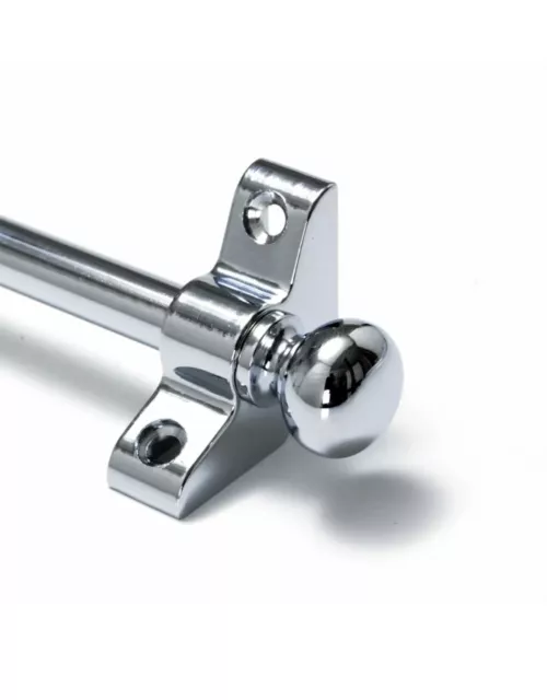 1 X Polished Chrome Stair Rod- 3/8" x 28.5" - Simplicity -  Round Finial - NEW