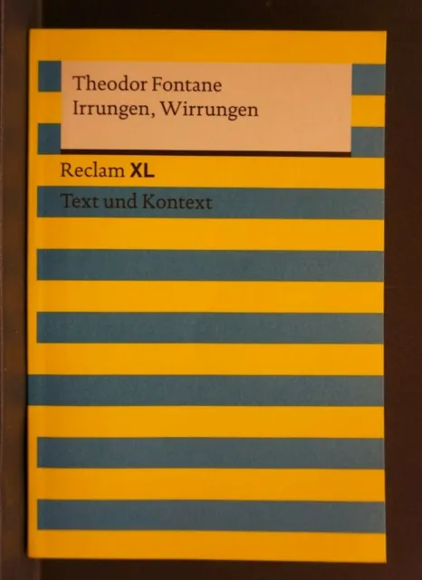 Irrungen, Wirrungen Theodor Fontane Reclam XL - Neuwertig !!