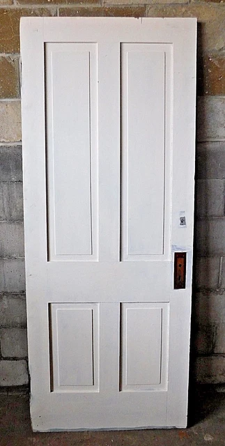 Antique Victorian Interior Door - C. 1885 Butternut Architectural Salvage