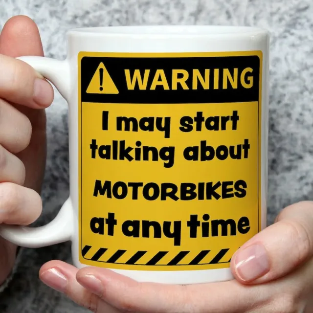 Attenzione! Tazza I May Start Talking About Motorbike at Any Time | Tazze divertenti |...