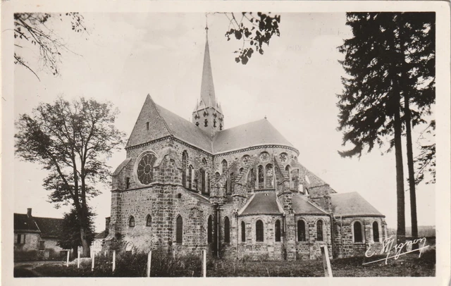 CPSM 51 ORBAIS L'ABBAYE (Marne) Abside de l'Eglise (XIIè) Hauteur du clocher 60