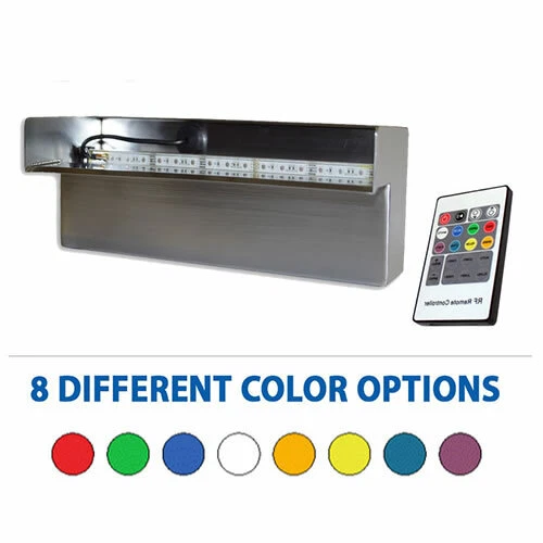 12" Color Changing Stainless Steel Lighted Fountain Spillway  SSNF12CC