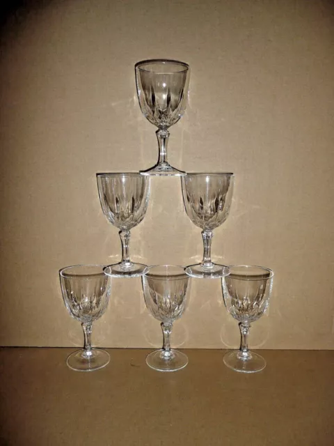 6 VERRES a vin blanc / porto 12 cl modèle COMPIÈGNE cristal d'arques  lot série