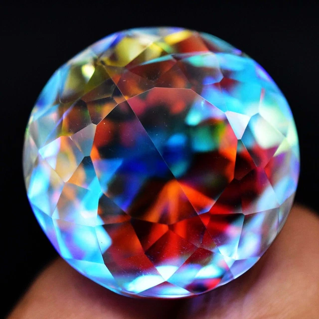 Boucles D'oreilles Goutte En Pierre De Lune Arc-en-ciel - 48 Carats, Crochet Argenté, Cadeau Noël, Fabrication Chinoise