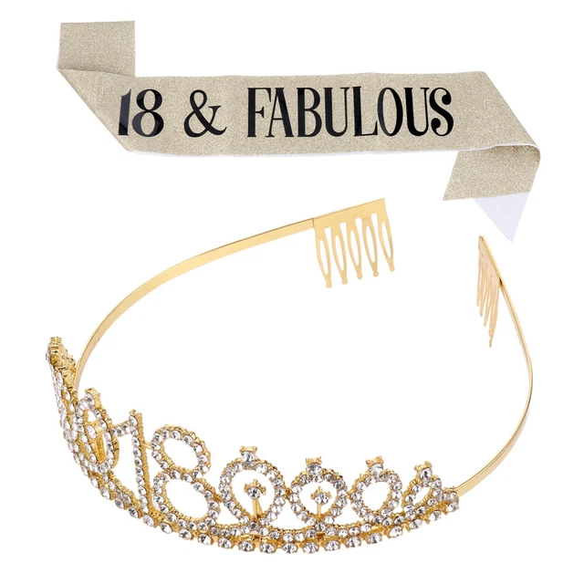 Diadèmes D'anniversaire, Ceinture D'anniversaire Pour Femmes Et Filles Ceinture A Paillettes Avec Lettres Couronne En Strass Cadeau Dann~p152549905