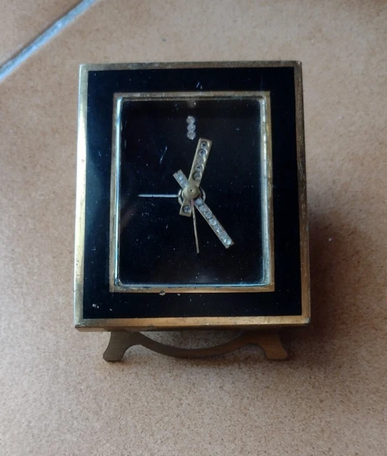 Rara Sveglia Angelus Swiss Made Anni 1950 Con Strass Perfettamente Funzionante