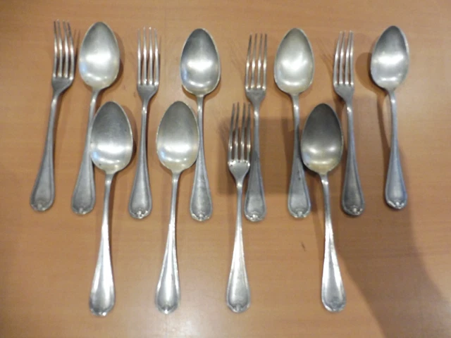 Ancien Coffret à Couvert 3 étages ARGENTAL – 126 Pièces En Métal Argenté, Service Vintage