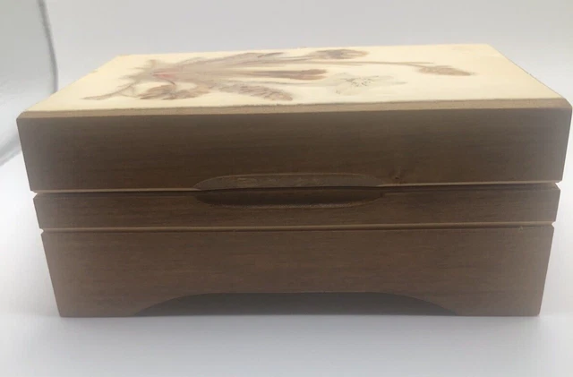 VINTAGE MAPSA MUSIC BOX SWISS MOVEMENT FLORAL - See Video!