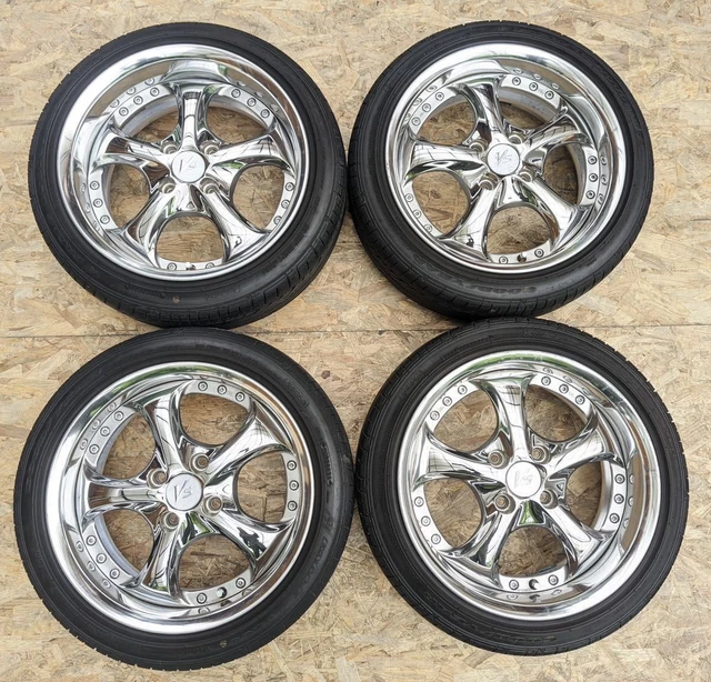 JDM RareWORK KFVS 15 inch 6.5J +32 +25 PCD100 4 hole Vintage plating No Tires