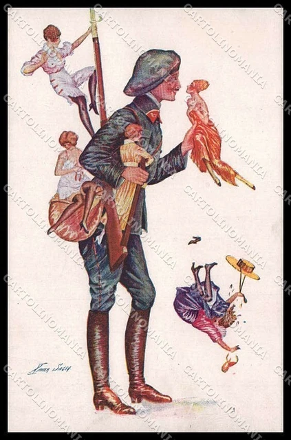 Artist Signed Sager Risque Lady Propaganda WW1 Les Proverbes de Guerre pc ZG6459