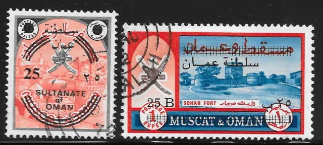 Sellos de Omán 1972 MI A140+B140 CANC VF