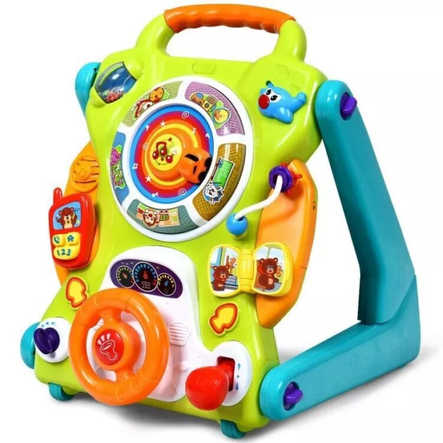 3 in1 Sit to Stand Learning Walker Kids Activity Center Toddlers Musical Fun Toy