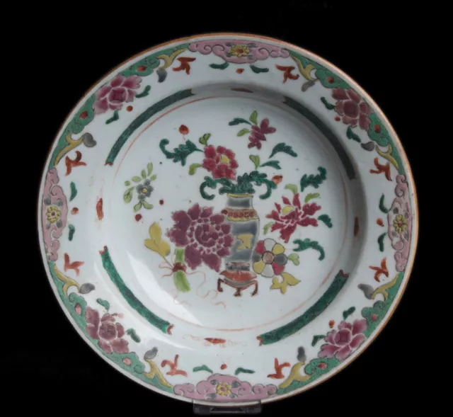 China 18. Jh. Qianlong Fencai Teller - A Chinese Famille Rose Plate - Chinois