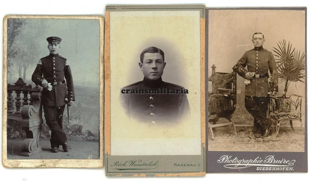 3x Orig. Foto CDV Portrait Soldaten in Hagenau Diedenhofen Saarburg Frankreich