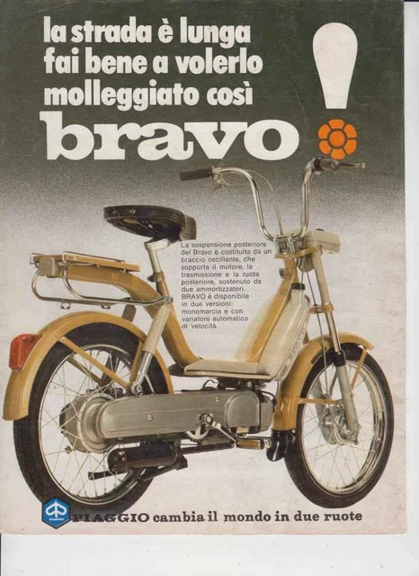 Publicité Vintage Piaggio Ciao 1974, Cyclomoteur Italien D'Époque, Pub Originale