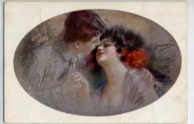 GUERZONI The Kiss Il Bacio Glamour Girl Romance Donnina PC Circa 1915