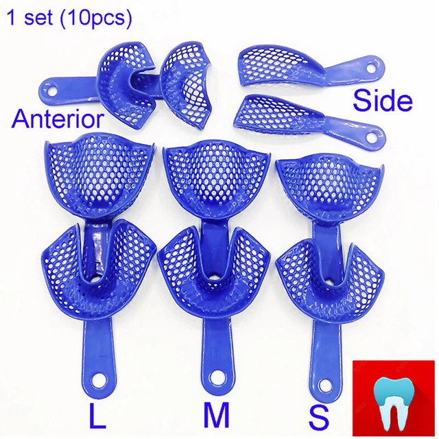 10* Dental Impressions Tray Plastic-Steel Teeth Holder Dentist Instrument Tools