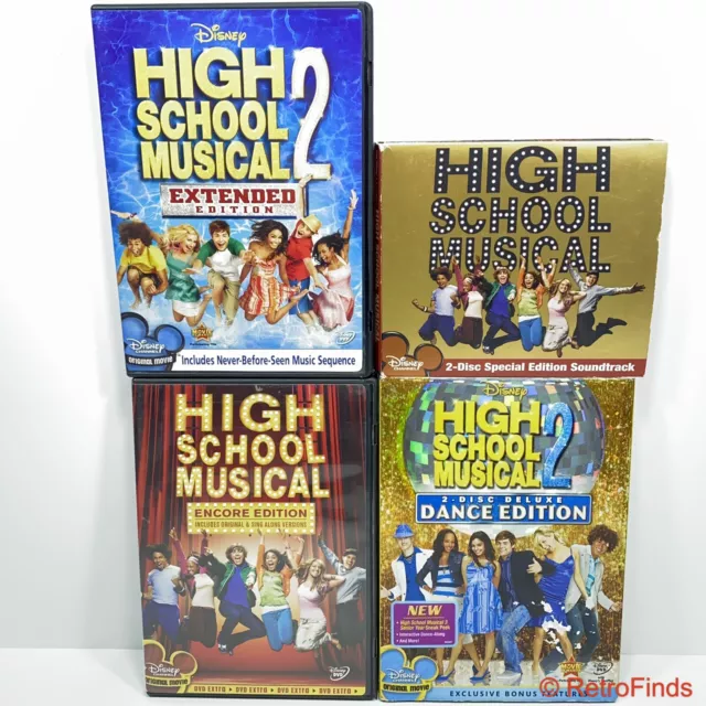 High School Musical 1, 2 CD Lot (DVD, Widescreen, DISNEY) Zac Efron