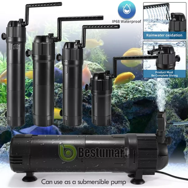 Sterilizer Filter Oxygen Clarifier Pump For Aquarium Fish Pond Tank Water Clean