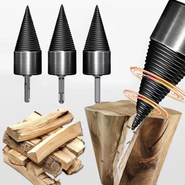 4x High Speed Twist Firewood Drill Bit Wood Splitter Screw Splitting Cone Driver