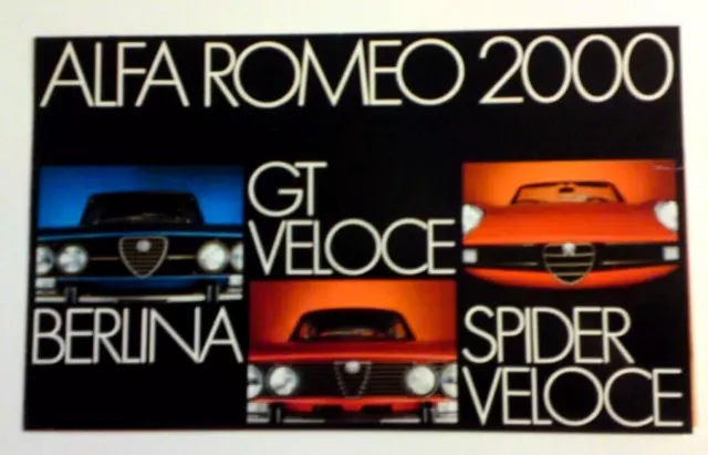 ALFA ROMEO, 2000, BERLINA, GT VELOCE, SPIDER VELOCE, mid-1970s, BROCHURE