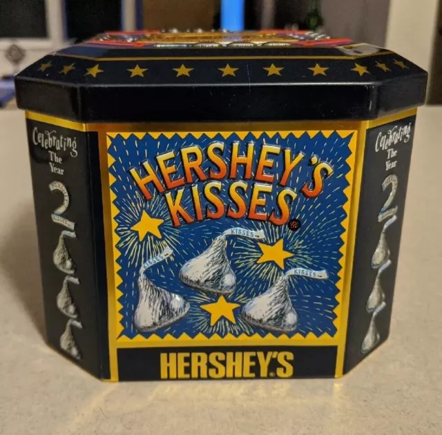Vintage Hershey's Kisses - New Years 2000 Celebration 4" x 5" Tin Box