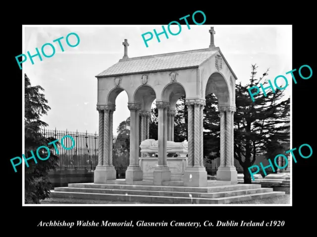 OLD LARGE HISTORIC PHOTO OF THE WALSH MEMORIAL GLASNEVIN DUBLIN IRELAND c1920