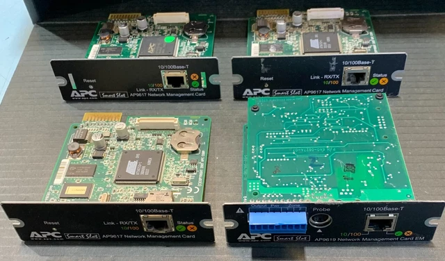 Lot of 4 APC Network Management Card Smart Slot Schneider 3 x AP9617, 1 x AP9619