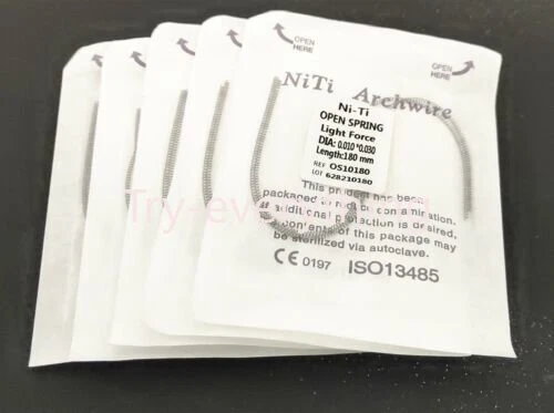 5 Pk 010*180mm Dental Niti Alloy Open Coil Spring Light Force 2pc/Pack 012*180mm