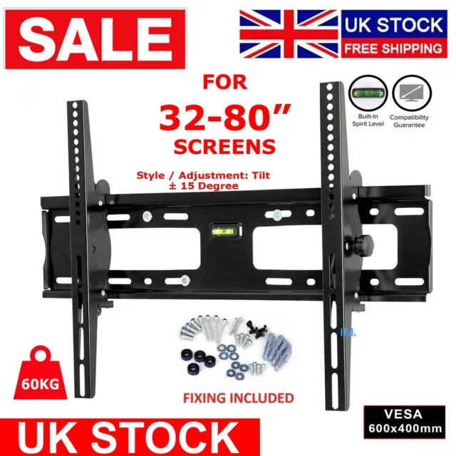 Tv Wall Bracket Mount Tilt For 32 36 40 50 55 60 70 Up To 80 Inch Universal Fit