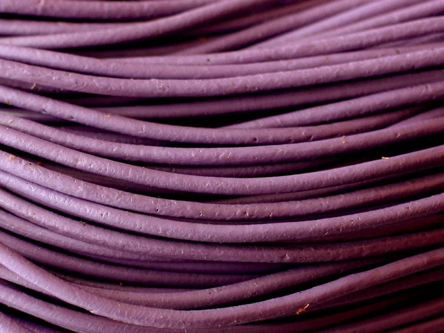 Cordon En Cuir Véritable Rond 3mm X 30m - Rouge - Pour Fabrication De Bijoux, Lacets, Bracelets Et Projets DIY