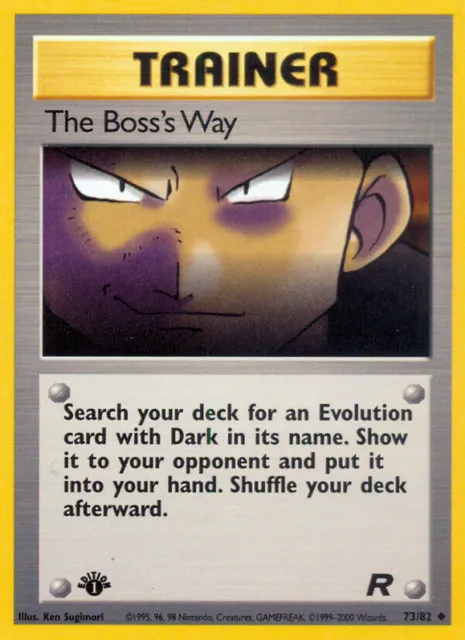 1st Edition The Boss's Way 73/82 - Team Rocket - Pokemon Card - Near Mint (NM)