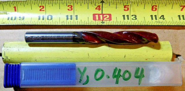 Resharp GARR Y, .404" Diameter X 2-1/2" LOC X 4-3/8" OAL Solid Carbide Drill Bit