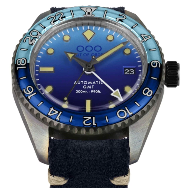 Out Of Order 001-25.BB Uomo Bomba Blu Automatico Gmt Polso 2