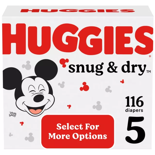 Huggies Snug & Dry Baby Diapers, Size 5, 156 Ct (Select for More Options)