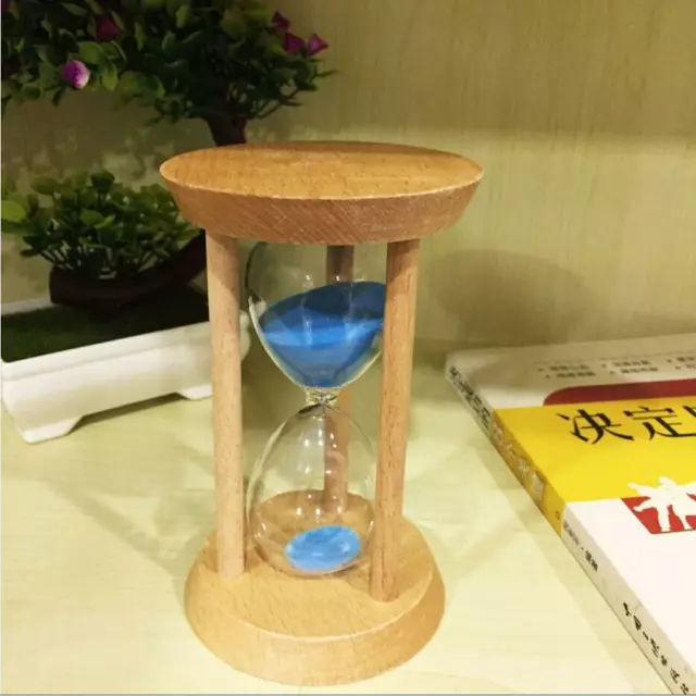 30 Minuten Holzrahmen Sanduhr mit blauem Sand Sanduhr Dekoration 3