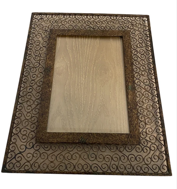 2 Unique Rustic Farmhouse Scroll Design Photo Frame - Holds 4.5” X 6.5” Photo