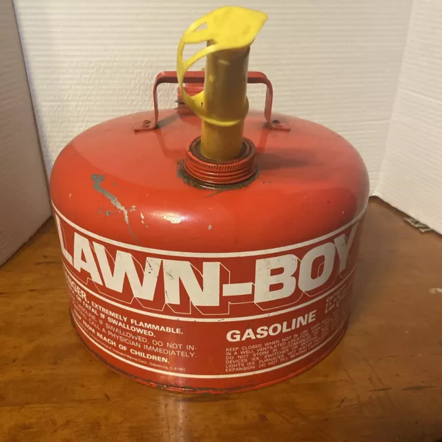 Vintage Lawn Boy 2 1/2 Gallon Metal Fuel Gas Gasoline Can-Used