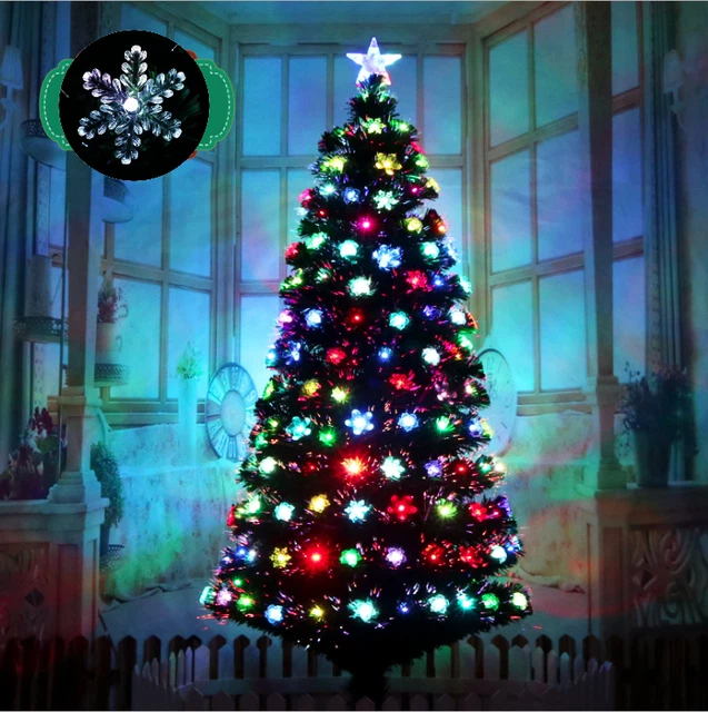 PRELIT CHRISTMAS TREE 4/5/6/7FT Multi Colour Fibre Optic Lights Xmas