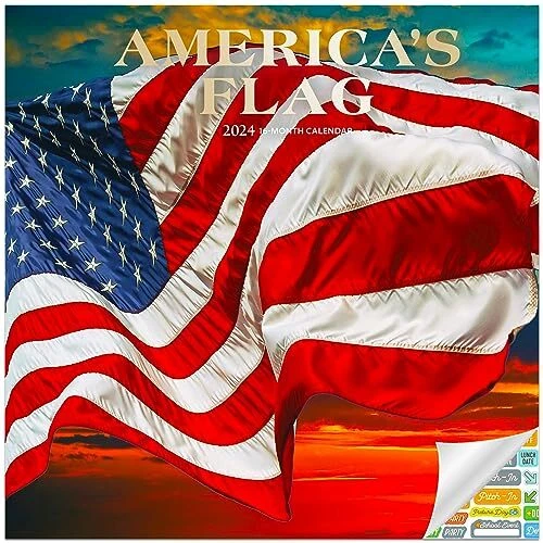 AMERICAS FLAG CALENDAR 2024 Deluxe 2024 American Flag Wall Calendar