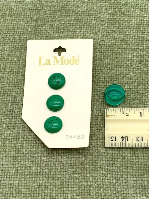 Vintage Set 4 Green Buttons, New