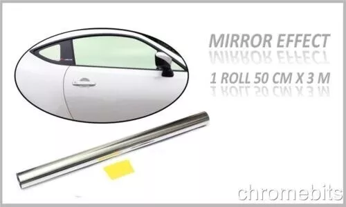 3M X 50cm Voiture Camionnette Chrome Argent Film Vitre Teintée One Voie Miroir