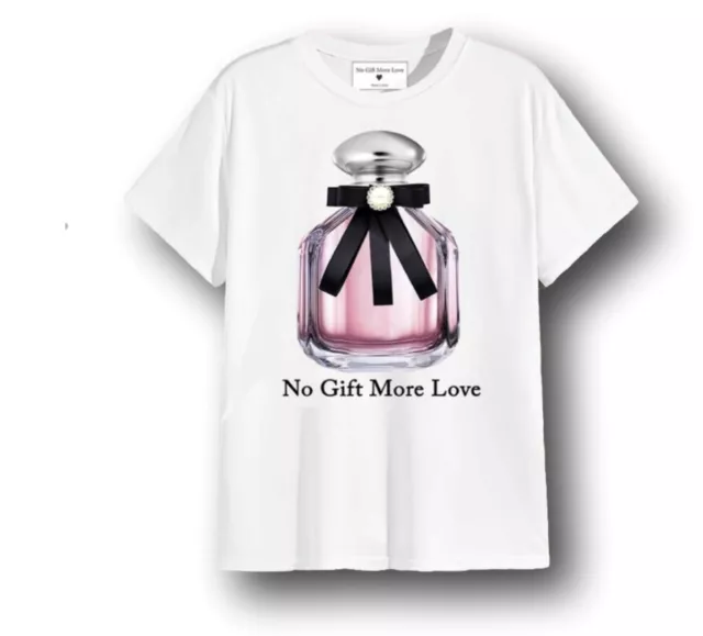 NO GIFT MORE LOVE WTS068 T-Shirt Donna Cotone con Accessorio Bianco
