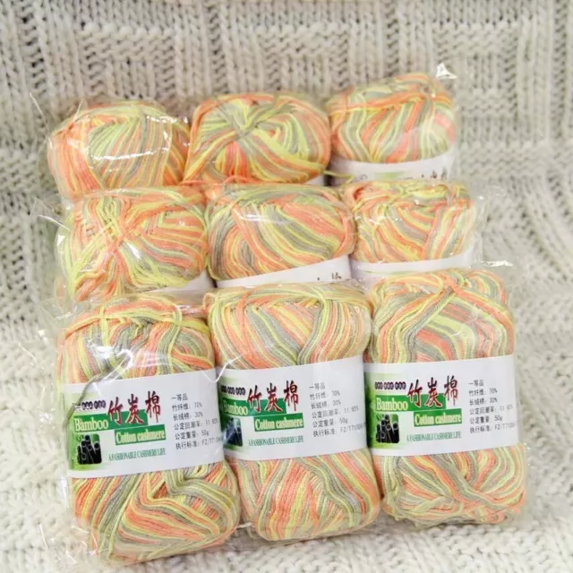 Sale New 3SkeinsX50gr Soft Bamboo Cotton Baby Rugs Hand Knitting Crochet  Yarn 38